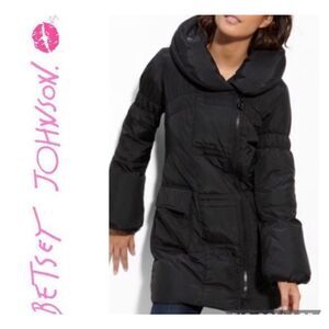 Betsey Johnson black  long/midi jacket/coat/puffer 2xl plus size